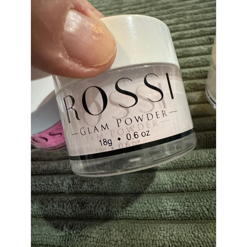 ROSSI Glam Powder Dip Nail Powder Lot‎ Honeymoon, Lady in Pink, Snow White